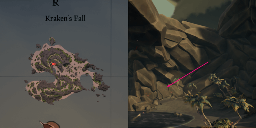 The Vault Location on Kraken's Fall.