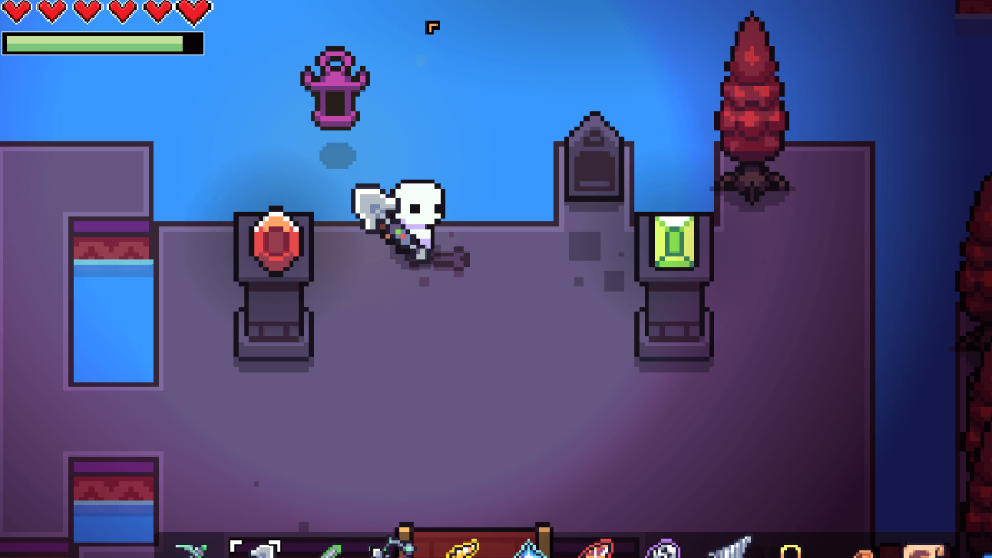 The colored pedestal puzzle in Forager.