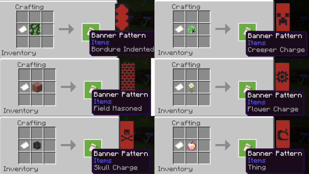 Banner pattern minecraft. Майнкрафт баннеры паттерны. Баннер крафтинг. Крафт паттернов майнкрафт. Banner pattern крафты.