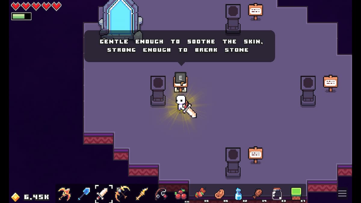 The riddle for the left pillar of the Skull Galaxy Puzzle in Forager.