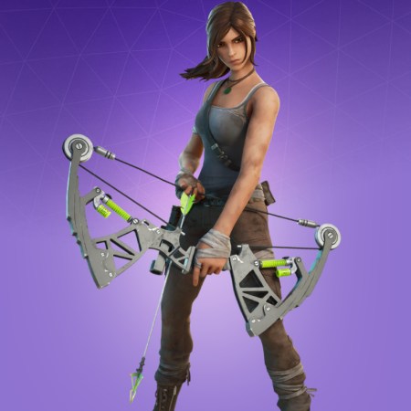 Fortnite Lara Croft outfit holding a bow