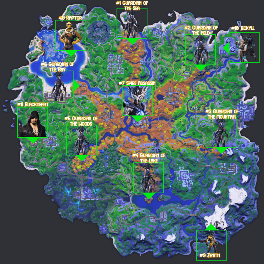 Where Are The Bosses In Fortnite Chapter 2 Season 6 All Boss Locations In Fortnite Chapter 2 Season 6 Pro Game Guides