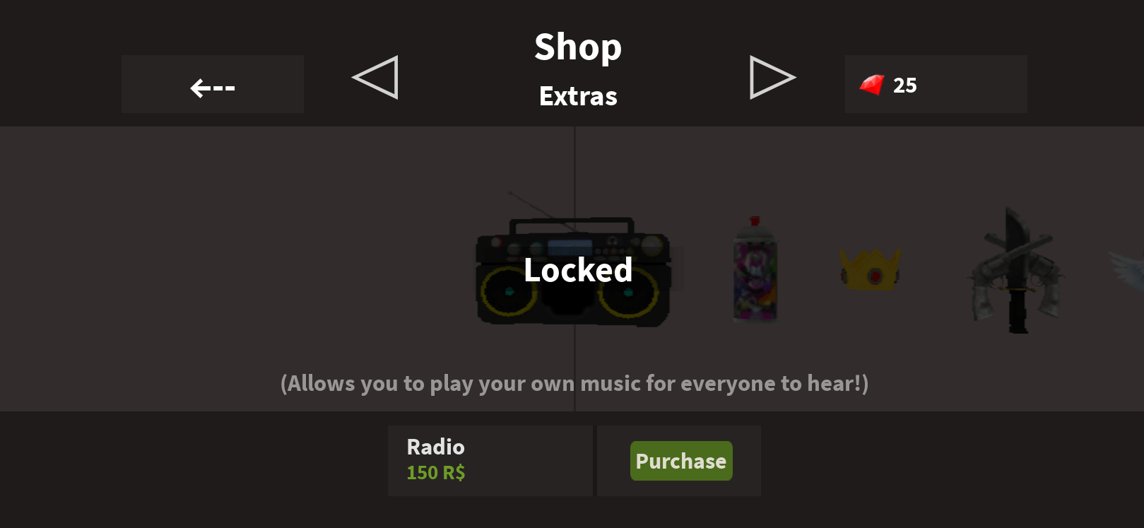 To use Music ID Codes in KAT! all players must spend 150 Robux on the Radio...