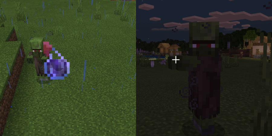 A Zombie Villager under the Weakness Effect.