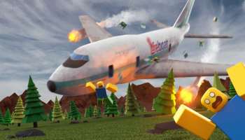 Survive a Plane Crash character running away from crashing plane