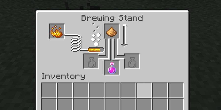 Brewing with Glowstone in Minecraft.