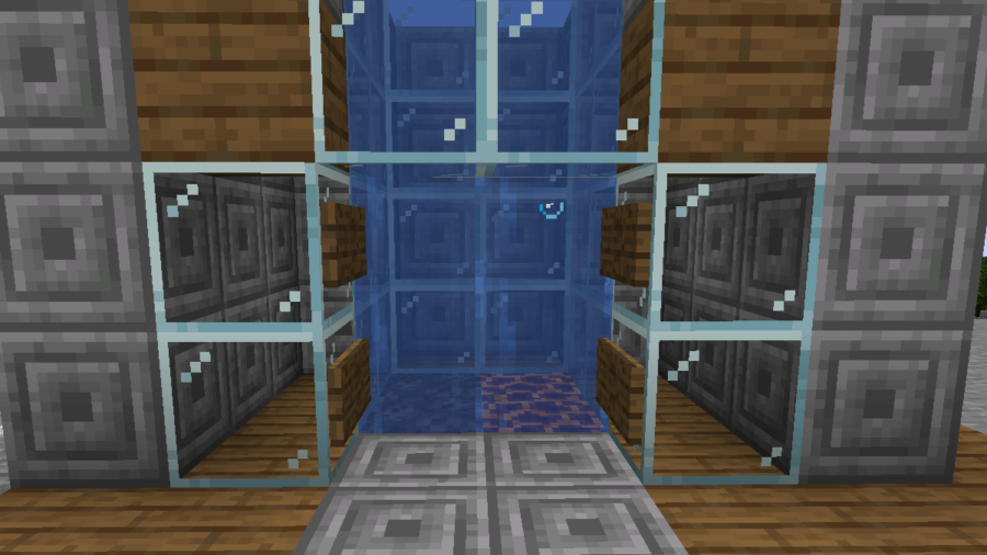 A water elevator in Minecraft.