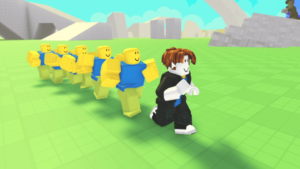 pushing noobs in roblox player