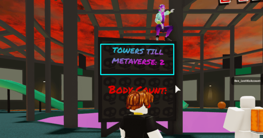 The metaverse sign in Pit of Hell.
