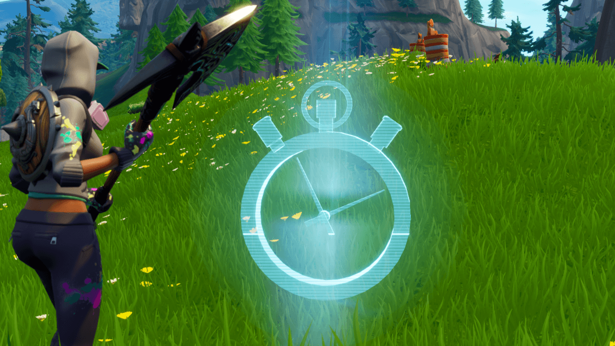 A time trial icon in Fortnite.