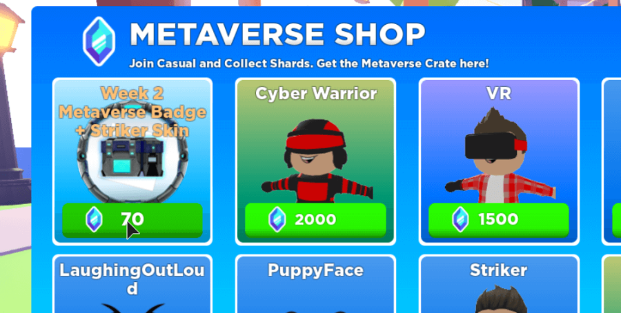 The event shop in DropBlox.