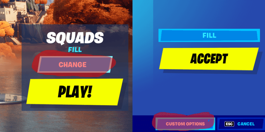 How to get to custom matchmaking in Fortnite.
