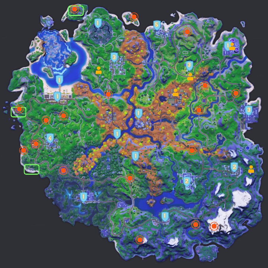 Fortnite C2S6W5 Cheat Sheet Map.