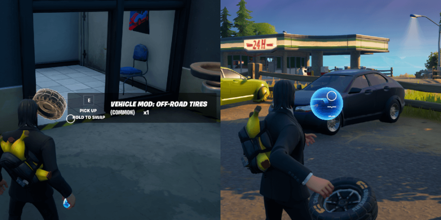 Modding a vehicle in Fortnite.