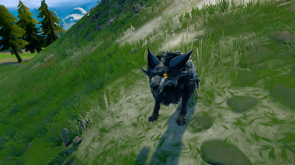 A proud wolf in Fortnite.