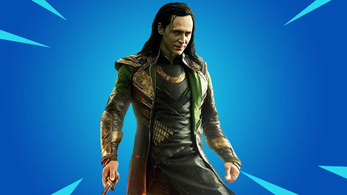 Loki against Fortnite background.
