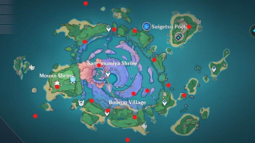 All Inazuma time trial challenge locations.