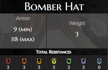 Remnant Bomber Hat stats