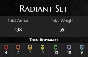 Remnant Radiant set stats