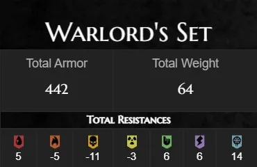Remnant Warlords set stats