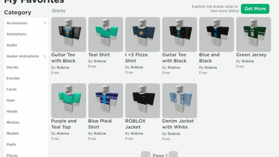 How To See Your Favorites On Roblox Clothing Accessories And Other Catalog Items Pro Game Guides - catalog clothing roblox