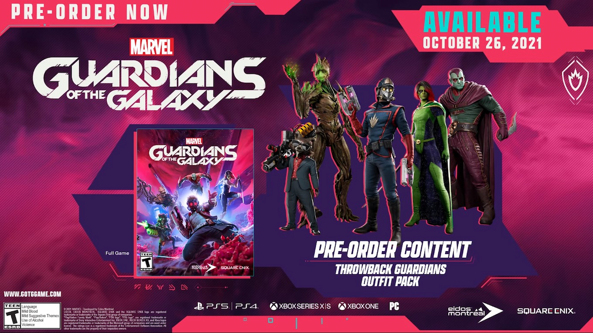 What are the Guardians of the Galaxy game preorder bonuses? Pro Game