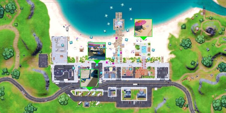 The boombox locations in Believer Beach.