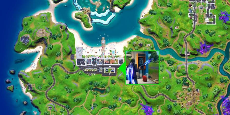 The Payphone location in Fortnite at Believer Beach.