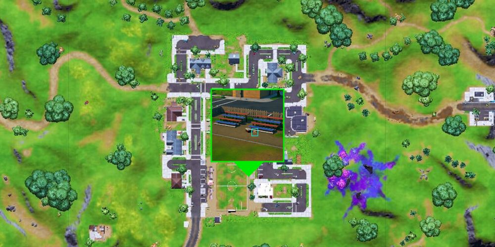 The Rubber Duck in Pleasant park is on the eastern edge of the soccer field, at the bottom of some bleachers.