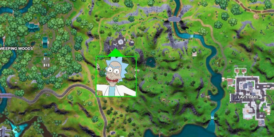 Rick Sanchez's location in Fortnite C2S7.