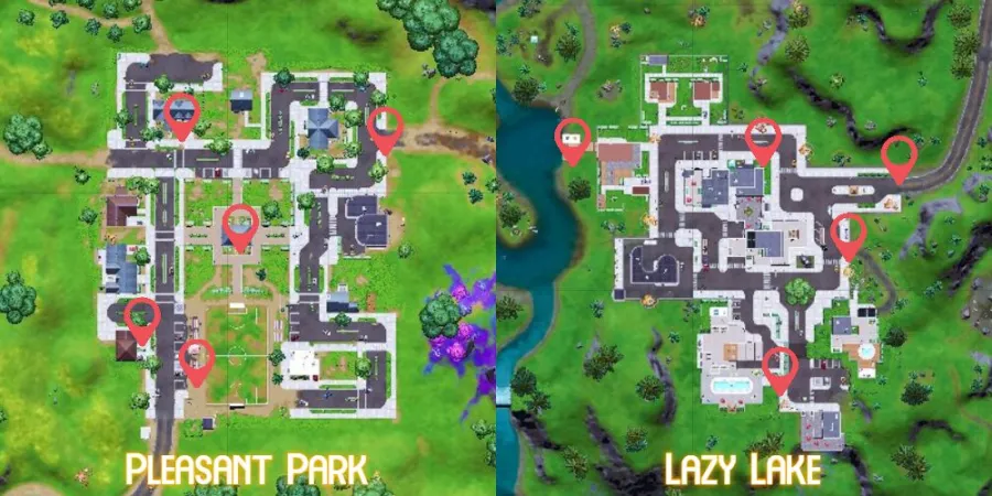 Welcome Sign locations in Fortnite C2S7.