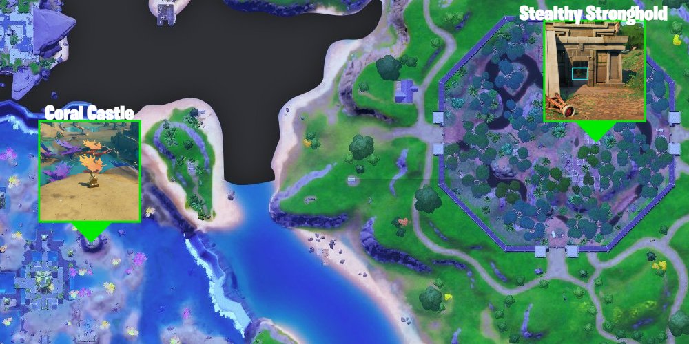 Artifact locations in Fortnite C2S6W12 Epic Quests