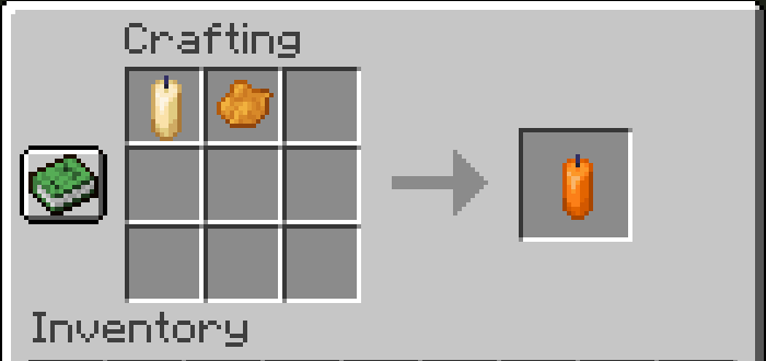 Оранжевая свеча Рецепт крафта в Minecraft.