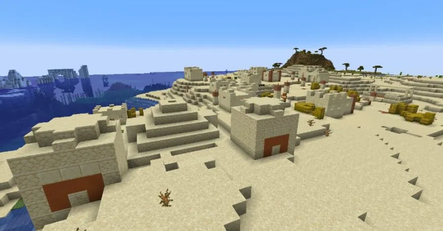 Погребенный храм в пустыне в Minecraft.