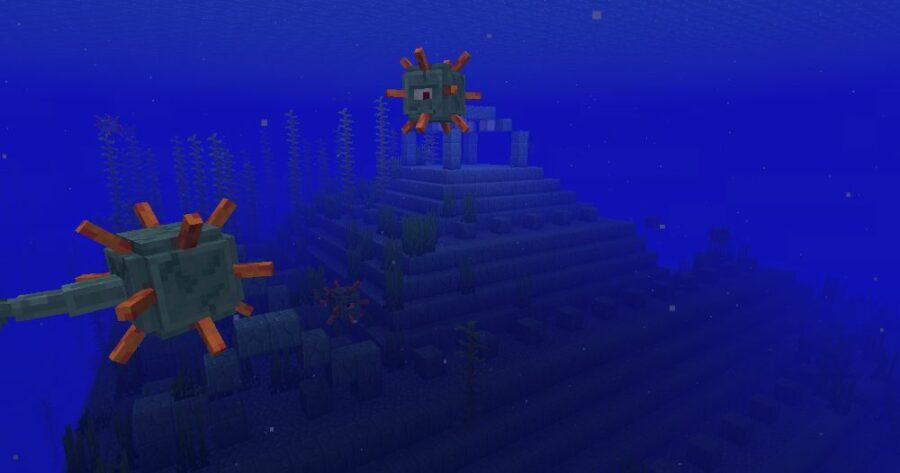 Памятник океану со Стражами в Minecraft
