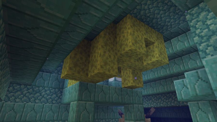 A Cluster of sponges in Minecraft.