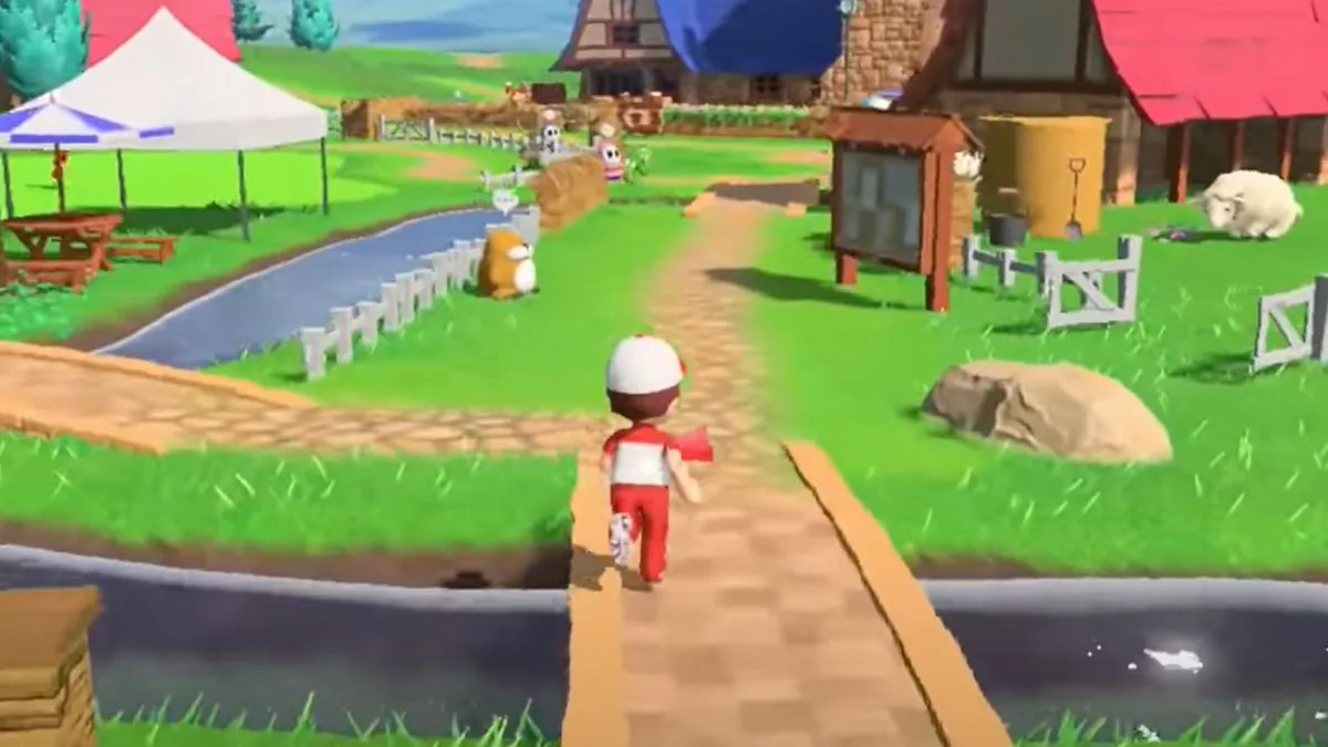 Mario walking through Mario Golf Super Rush