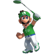 Luigi in Mario Golf Super Rush.
