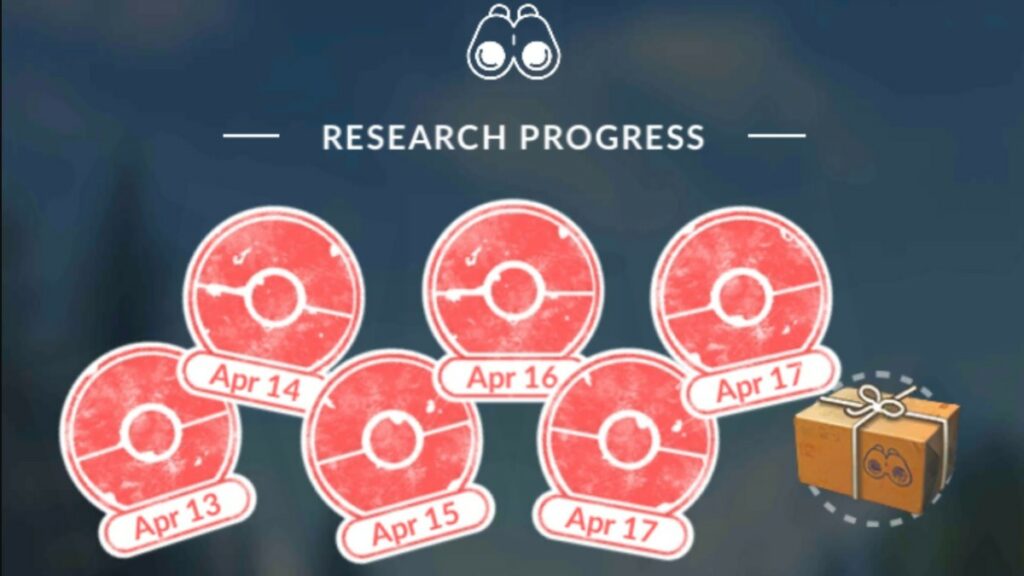 Field Research progress in Pokemon Go.