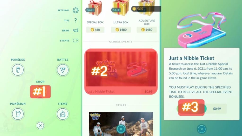 How to get the Just a Nibble Ticket in Pokemon Go.