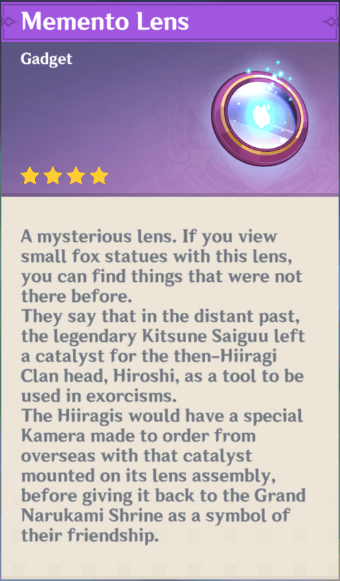 How to get memento lens in genshin impact