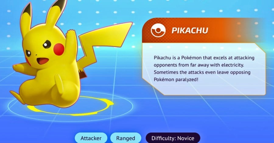 Screenshot of Pokémon Unite characters