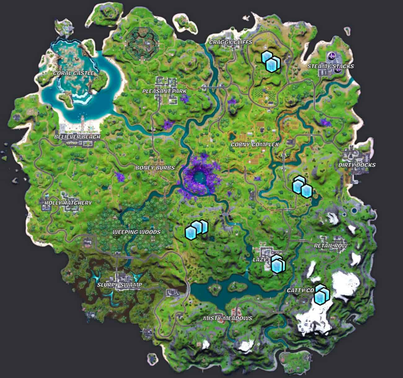 Where to plant wiretaps at different key locations in Fortnite Chapter ...