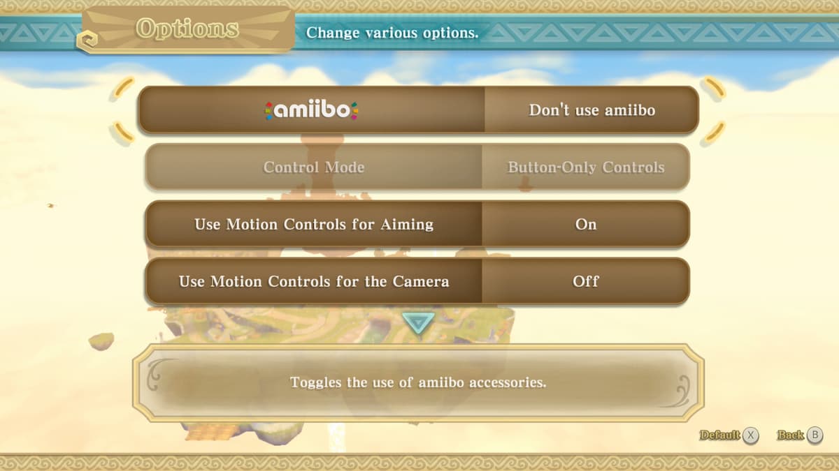 How to change to button controls in Legend of Zelda Skyward Sword HD