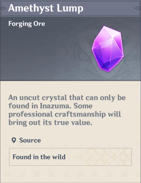 Amethyst lump genshin location