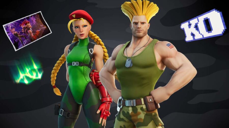Cammy and Guile in Fortnite.