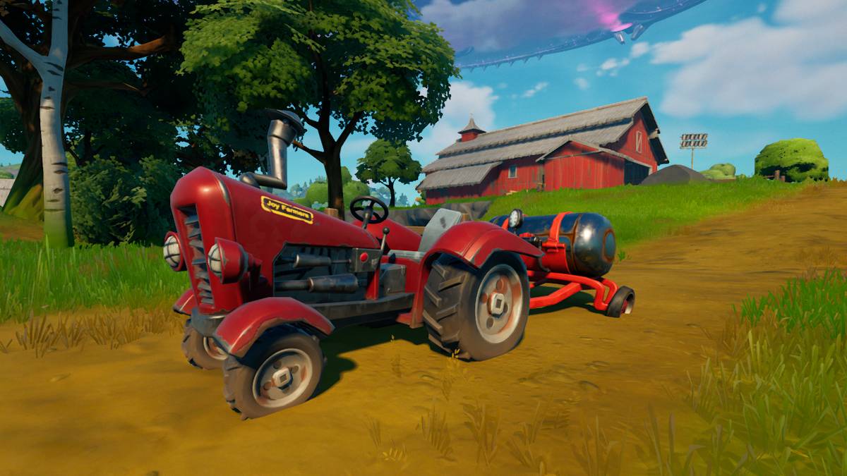A tractor in Fortnite