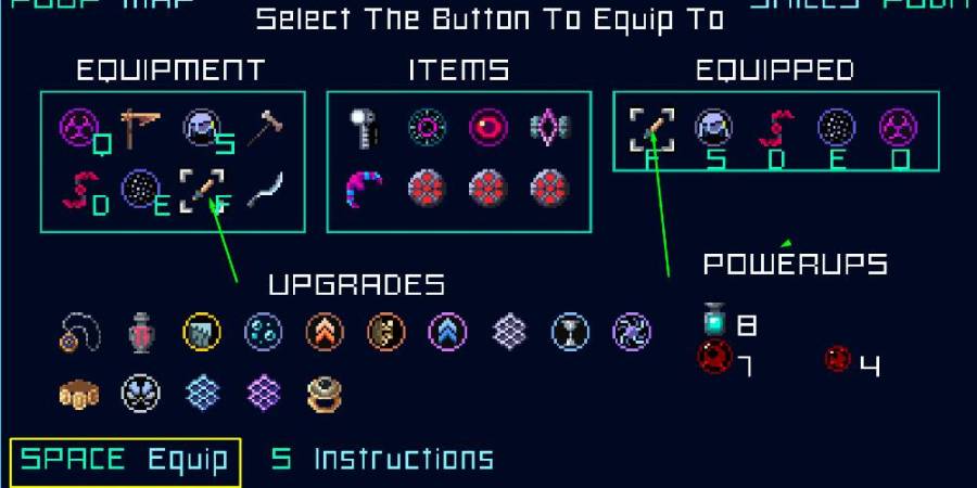 The inventory screen in Axiom Verge 2