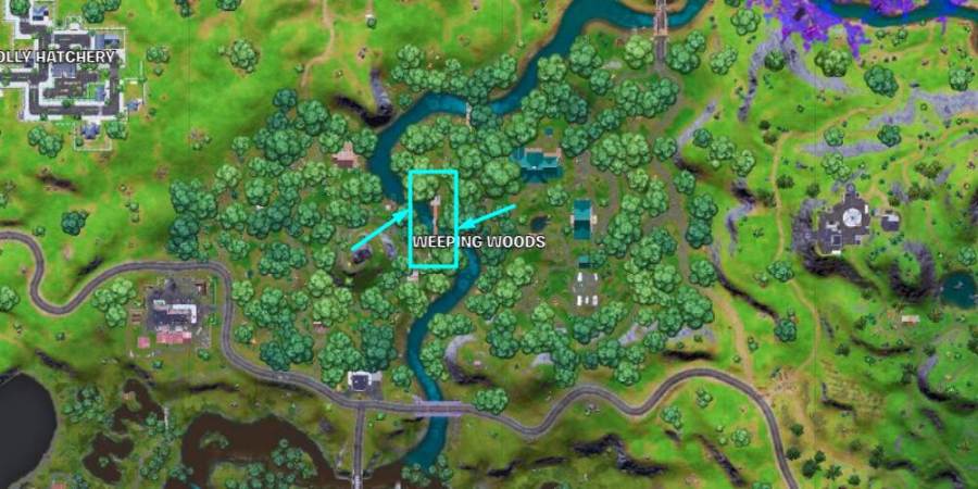 Beast Boy's location in Fortnite.