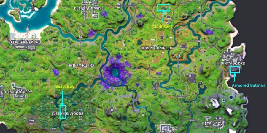 DC NPC locations Fortnite C2S7.